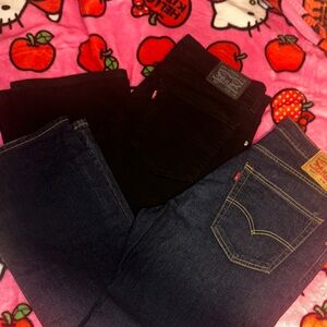 Levi's Black and Dark Blue Jeans Set 527 boot cut